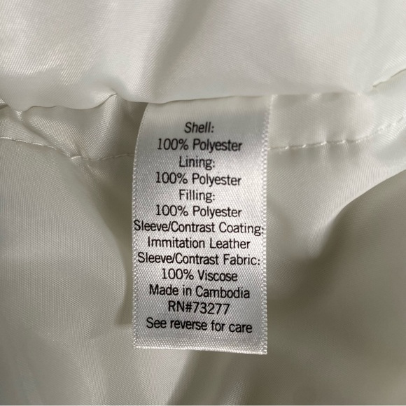 Nine West Cream Faux Fur Moto Jacket Coat Size Large L - Picture 14 of 16